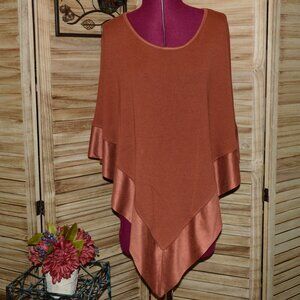Chico's S/M Rust Burnt Orange Poncho Transition Fall